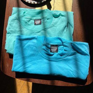 Set of 2 Screen Stars Best Deadstock T-Shirts, Small, Blue & Green